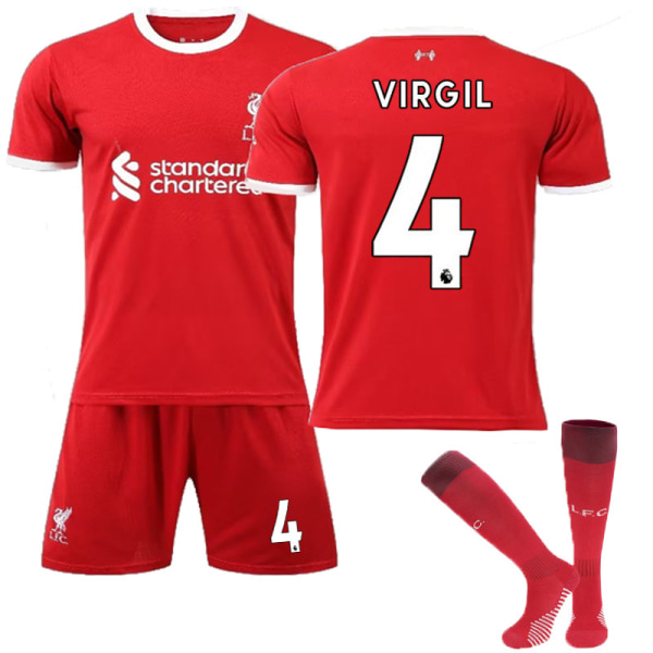 Ny säsong 23-24 Liverpool hemma 11 Salah 4 Van Dijk 9 Firmino nr 10 Mane fotbollströja XS