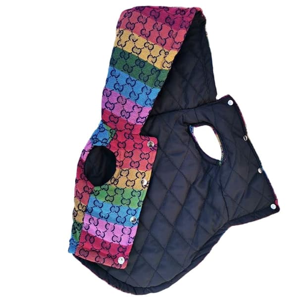 Ullhundevest, høst-vinterfrakk for små hunder, bomulls-teddyjakke, brun Multicolor XS