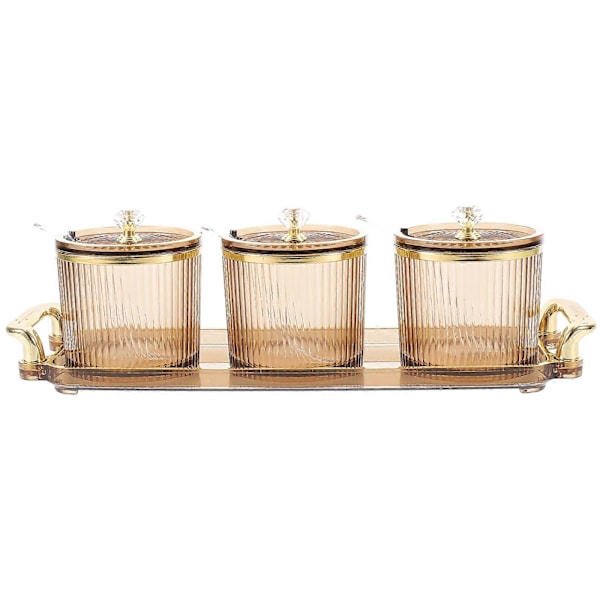 Maustelaatikko Säiliö Mausteiden Säilytyslaatikko Mausteteline Suolalaatikko 1 Set Light Brown 32.00X9.60X3.50CM