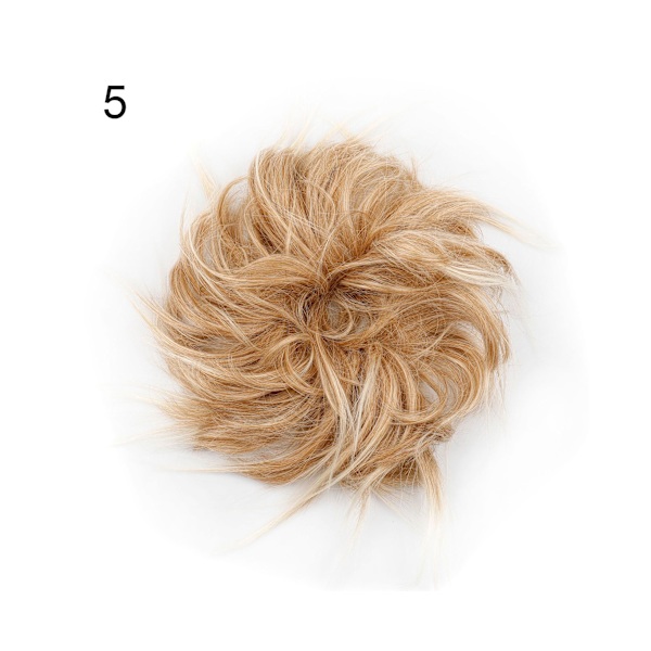 Updo Peruk Smutsig Effekt Förtjocka hår Högtemperatur Fiber Chignon Smutsig Scrunchie Elastisk hårbulle för fest - 5