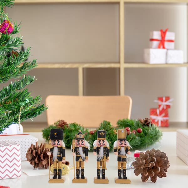 Nøtteknekkerpynt i tre, assorterte farger, juletrepynt, samlefigurer