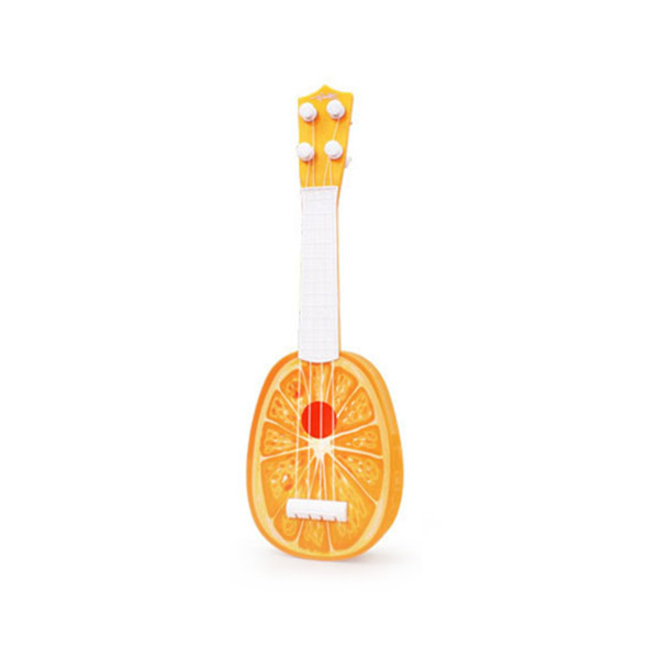 Ukuleleleksak, bedårande simulerad ABS frukt fyrsträngad ukulele för hemmet - orange