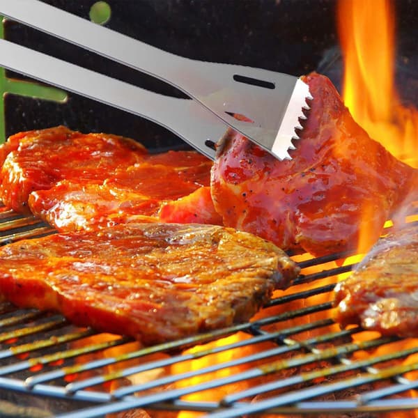 Grillsett i rustfritt stål for utendørs campinggrilling og teppanyakimatlaging, 5 deler 5pc Set