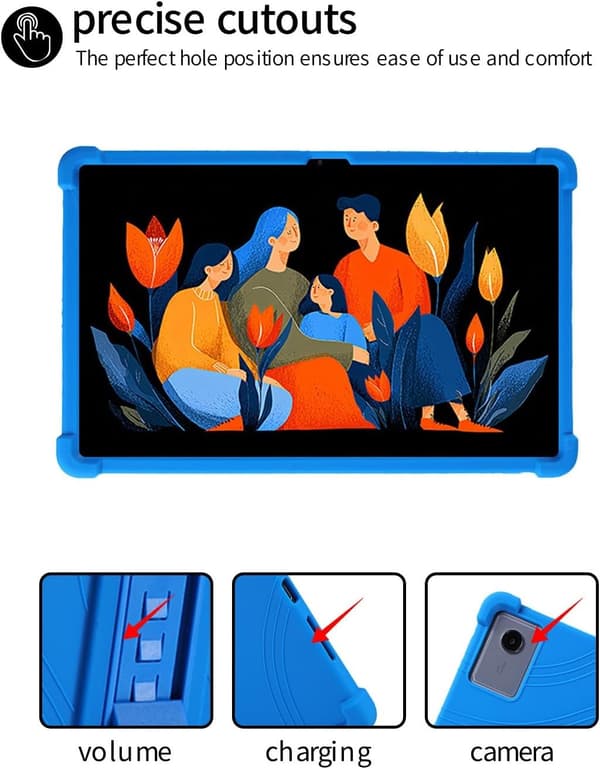 Kompatibel med Lenovo Idea Tab Plus/Tab K12, barnvänligt silikonfodral med stativ