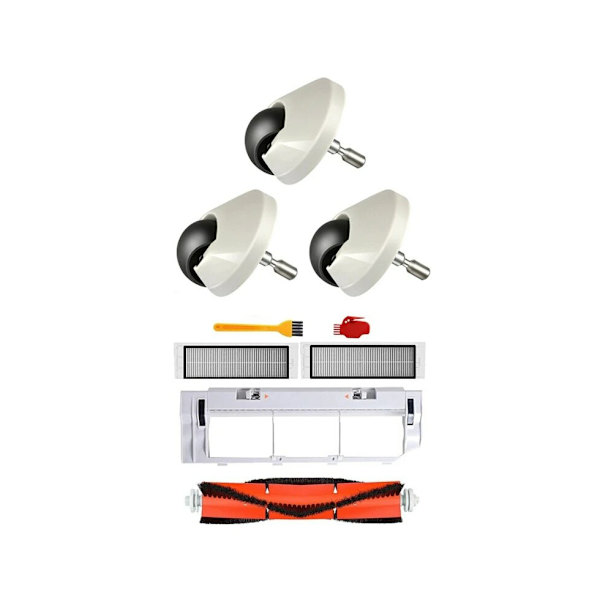 3 stk. Hjul Forhjul Med Hepa Filter Hovedbørste Støvboks For Xiaomi 1S Mi Robot Støvsuger 2 S50 S51 S5 Støvsuger