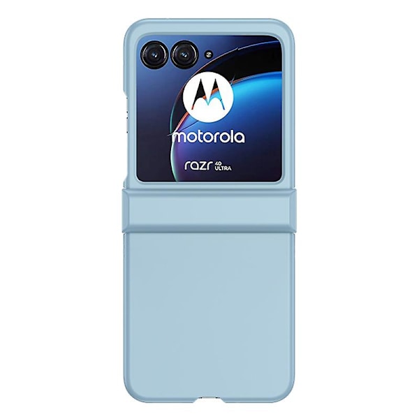 Telefonfodral med gångjärn PC-skal för Motorola Razr 40 Ultra 5G, med skärmskydd i härdat glas för bakre skärmen Baby Blue