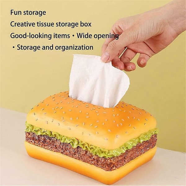 Hamburger Creatives Tissue Holder, Søt Tissue Box Cover, Tissue Box Holder, Tissue Box Dispenser As Shown