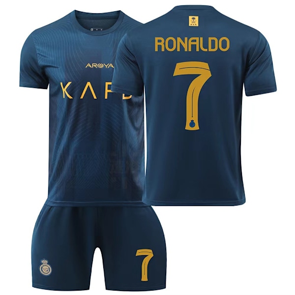 23-24 Riyadh Victory Jersey Bortal Ronaldo Fotbollströja Set 28(150-160cm)