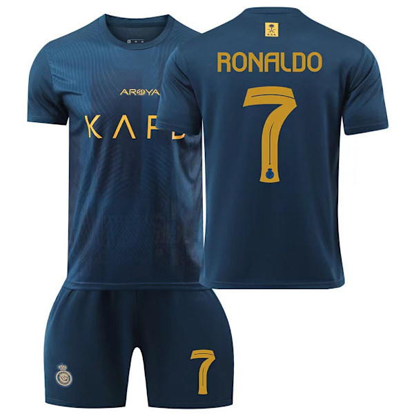 23-24 Riyadh Victory udebanetrøje Ronaldo fodboldtrøjesæt + sokker 20(110-120cm)