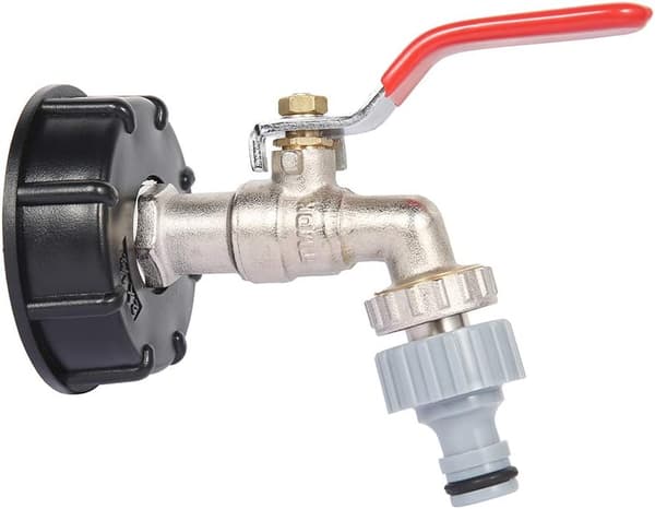 IBC Tank Adapter S60X6 Ersättningsventil Fitting 1/2" slang - -