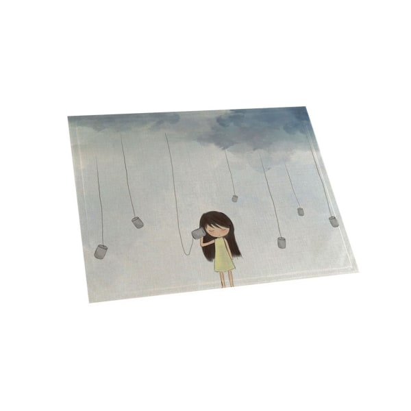 42x32cm Cute Moon Girl Print Värmeisolering Bordstablett Vattentät Bordskopp Pad-3# unikt värde