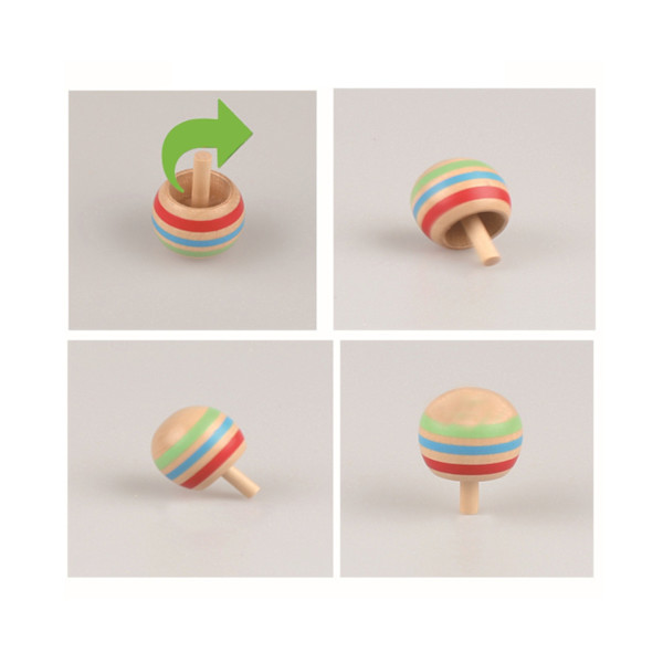 3 stk. Gyro Finger Spinner i tre, skrivebordsspinnleke, stressreduserende leke for barn