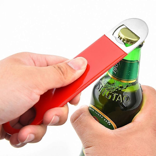 Flad flaskeåbner i rustfrit stål, bartenderflaskeåbner til bar, simple og effektive ølåbnere