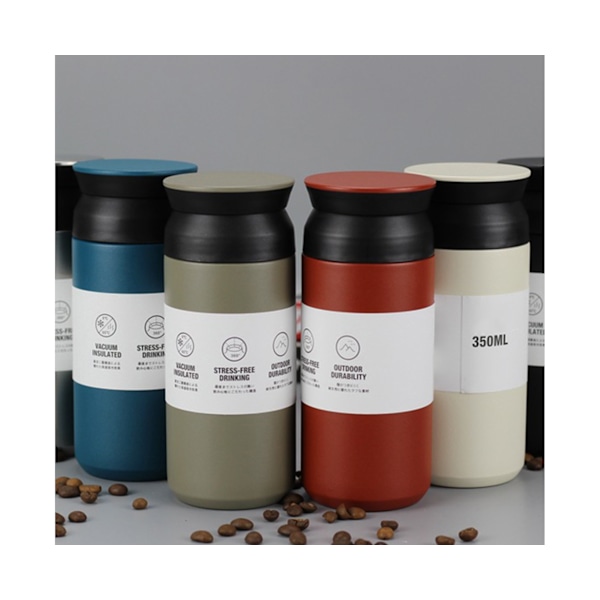 350/500 ml bärbar rostfritt stål värmeisolerad utomhus kaffe vatten flaska-svart