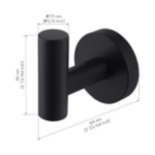 Badrumshanddukskrok Robe Krok Dusch Kök Vägghängande krokar Borr Väggfäste SUS 304 Rostfritt stål Matt Svart 2 Pack-Matt Svart