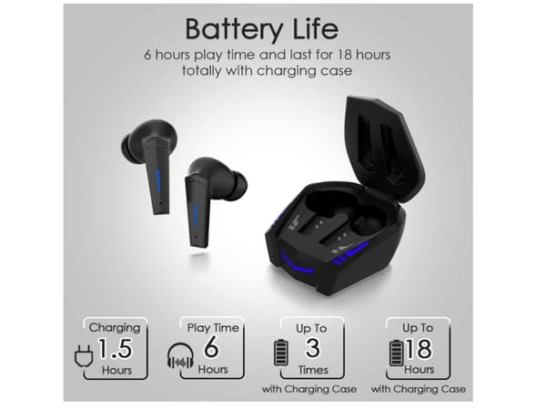 Trådløse Bluetooth in-ear hovedtelefoner, stereomodel, sort black