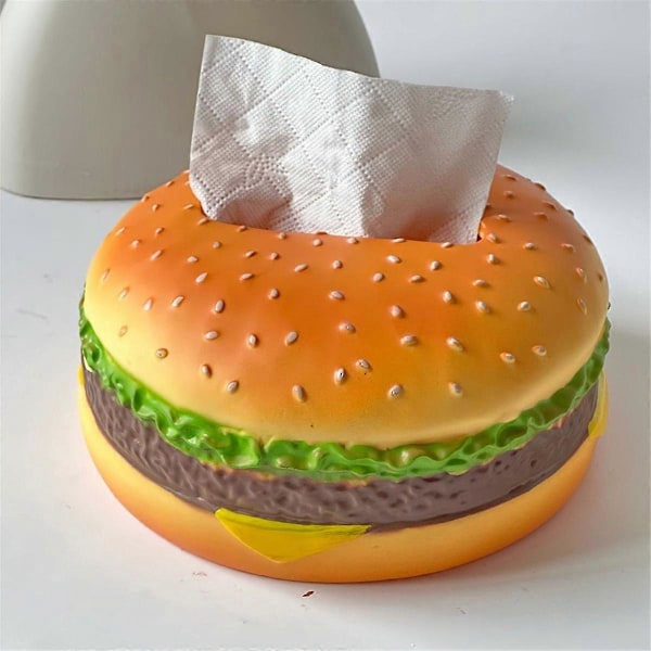 Hamburger Creatives -kudosteline, söpö pehmopaperilaatikon suojus, pehmopaperilaatikon pidike, pehmopaperilaatikon annostelija As Shown