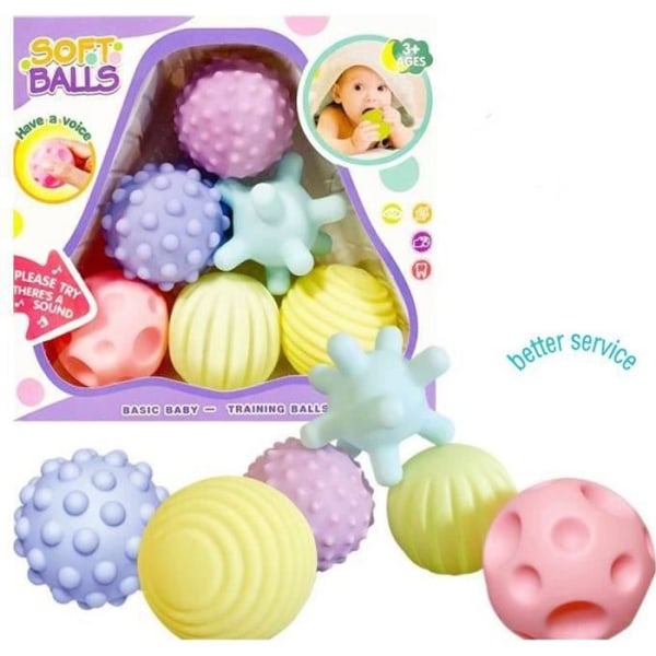 Baby Sensory Balls Silikon Mjuk Massage Ball Baby Textured Multi Colorful Ball Barn Touch Hand Ball Leksakstillbehör