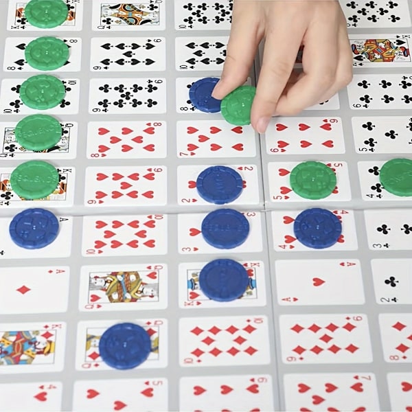 1 stk. Sequence Strategi Brætspil - Engagerende Foldbart Bræt, Spændende Kortspil, Perfekt til Familiesammenhold og Festlig Sjov