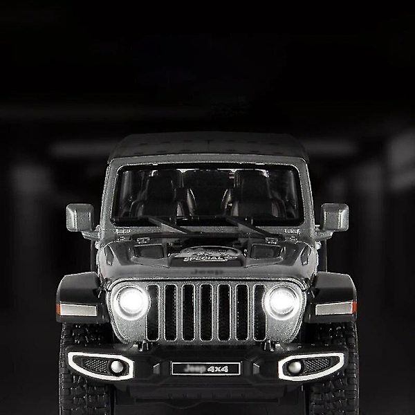 1:22 Jeepar Wrangler Rubicon Alloy Diecasts & Leksaksfordon Metallleksak Bilmodell Ljud och ljus Pull Back Collection Barnleksakspresent Red