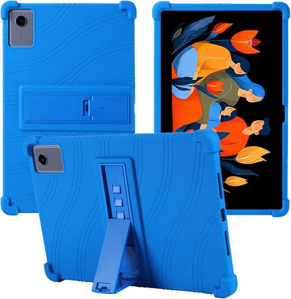 Kompatibel med Lenovo Idea Tab Plus/Tab K12, barnvänligt silikonfodral med stativ