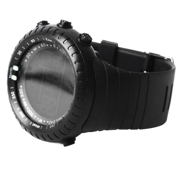 Män Digital Watch Digital Vattentät Nattljus Väckarklocka Datumvisning Studenter Multi Watch Svart