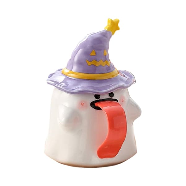 Halloween Spökmugg, Lila Keramisk Kaffekopp, 3.46\" Hög