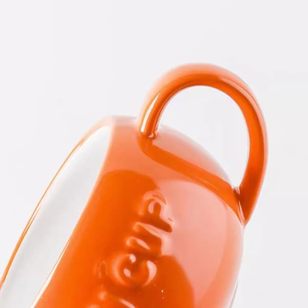 Keramisk pumpamugg med lock och sked, höstkaffekopp, medium, inredning