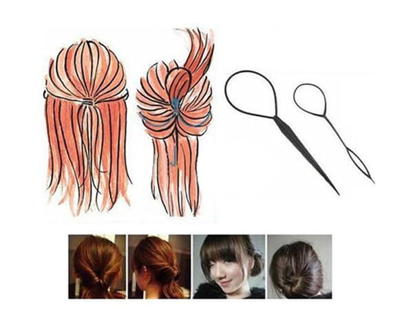 2st Kvinnor Flicka Topsy Svans hår flätat verktyg hästsvans Maker Easy Styling Tool-