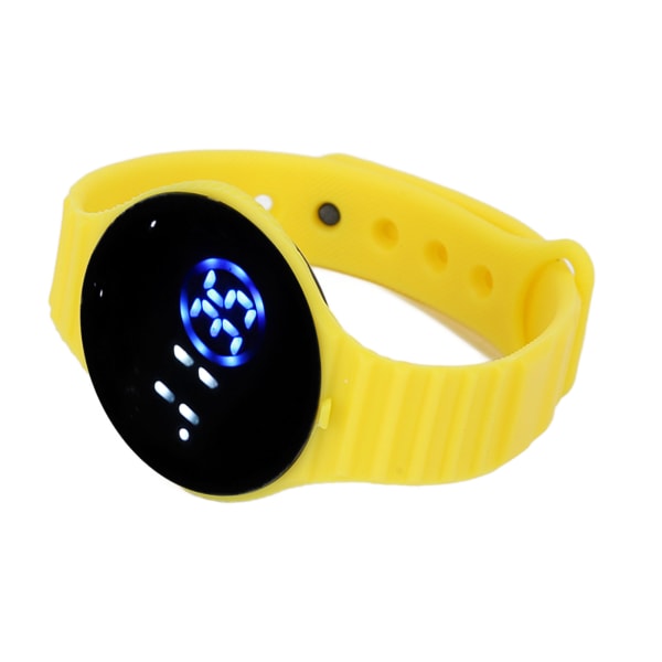 Digital watch för barn Vattentät silikonarmband Repsäkert LED elektronisk watch för studenter Gul