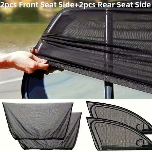 Auton ikkunan hyttysverkko aurinkosuojaverho, universaali tiheä lasisuoja Front Mesh 2pcs