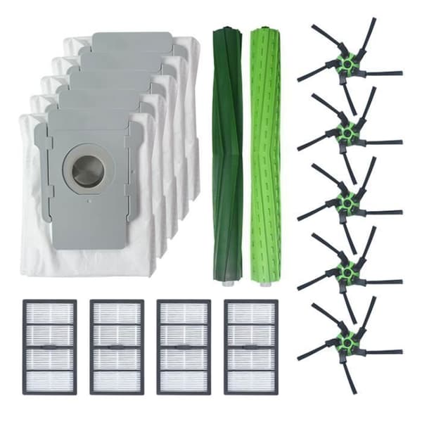 Rullebørste + Sidebørste + HEPA-filter + Støvpose Erstatning for iRobot Roomba S9 (9150) S9 Plus (9550)