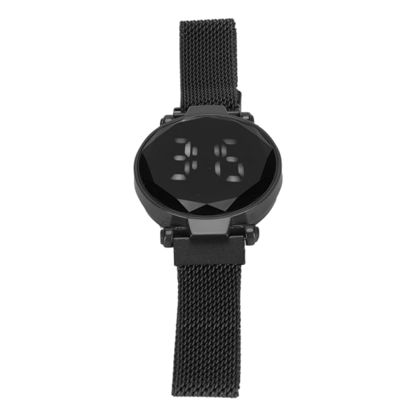 Kvinnor LED- watch LED-pekskärm Stor skärm Slitstark legering Modedesign Digital LED- watch för tjej kvinnor Vuxen Svart