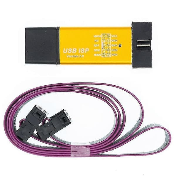 1 st ny usbasp usbisp avr programmerare usb isp usb asp atmega8 atmega128 stöder win7 64k 10pin till 6 pin adapterkort