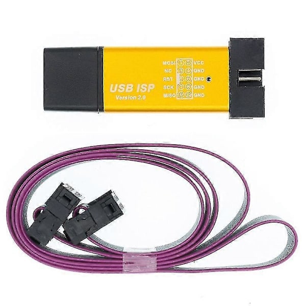 1 stk. ny usbasp usbisp avr programmer usb isp usb asp atmega8 atmega128 understøtter win7 64k 10pin til 6 pin adapterkort