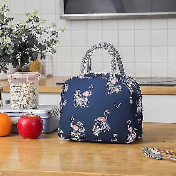 Lounasrasian kantokassi Eristyslaukku Lounasrasian laukku Eristyslaukku riisipussilla Paksuuntunut alumiinifolio kantokassi (laivastonsininen flamingo) PXCL