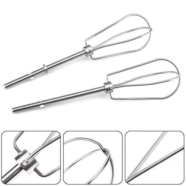 W10490648 Håndmixer Turbo Piskeris Erstatning til KitchenAid, Rustfrit Stål, 2-pak