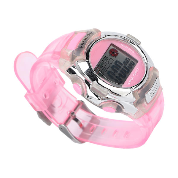 Elektronisk watch för barn Vattentät stoppur Noctilucence Dual Time Digital Watch Rosa