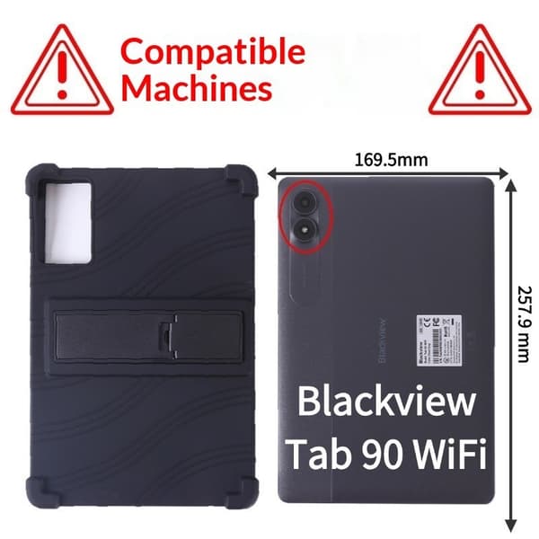 10.92\" surfplattefodral för Blackview Tab 90 WiFi, stötsäkert stativskydd, flervinklat, bärbart