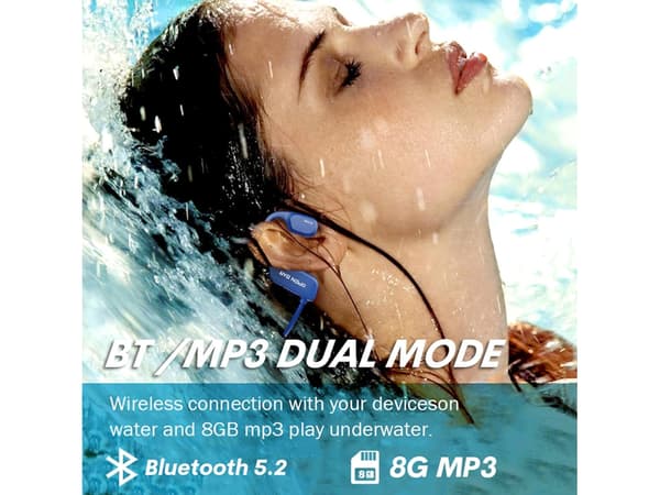 Knogleledning Bluetooth-hovedtelefoner, lang batterilevetid, blå blue