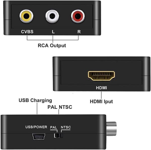 Mini RCA Kompositt CVBS AV til HDMI Video Lydkonverter 1080P