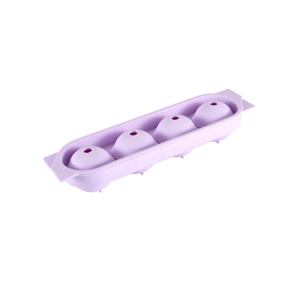 Unik Ice Cube Tray Form 3D 4 Cavity Strong Construction - Lila