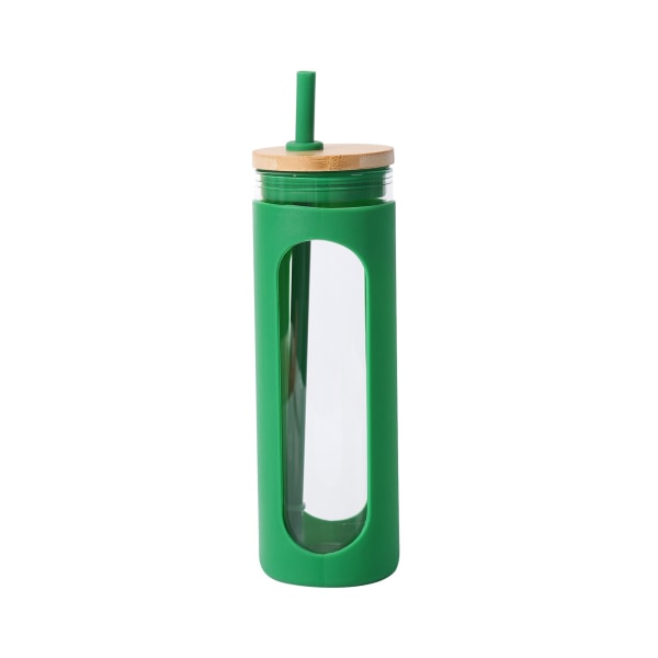 600 ml vattenflaska cover Utsökt utförande Halkfri sommargenomskinlig stråkopp för dryck för hemgrön