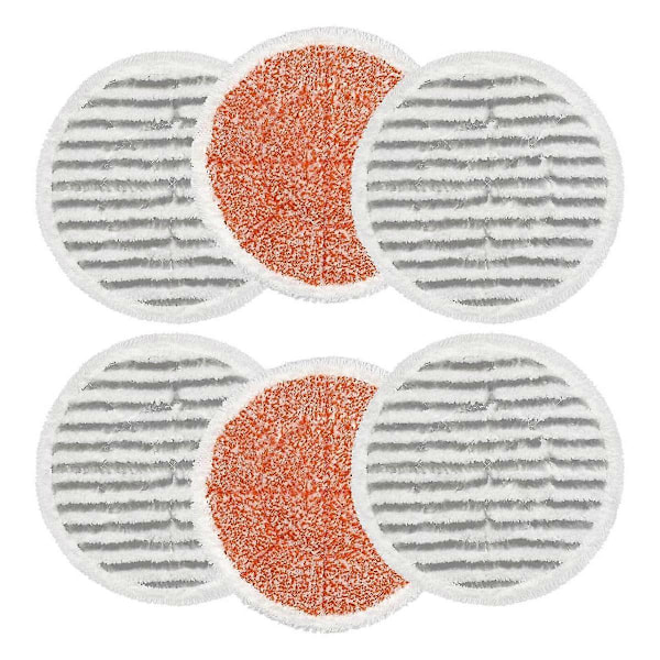 6 kpl S7000 Höyrymoppityynyjen korvaus S7000AMZ S7001 S7001TGT S7000 -sarjan höyrymoppiin, Microfi Orange  Gray