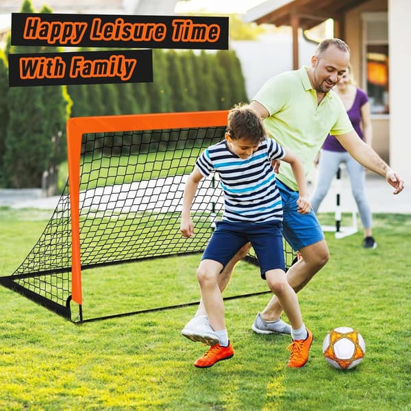 Bærbart foldbart fodboldmålnet til børn – orange træningsnet sæt Orange Single Pack