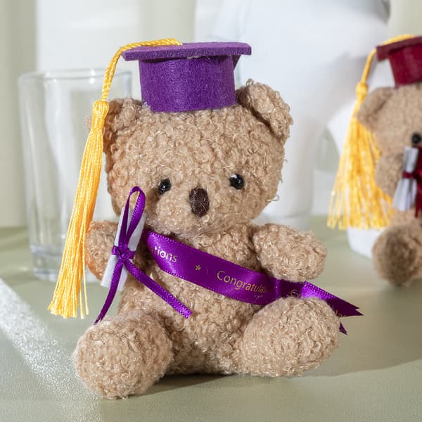 Bamse med studentlue Pink Plastic Eco Eyes