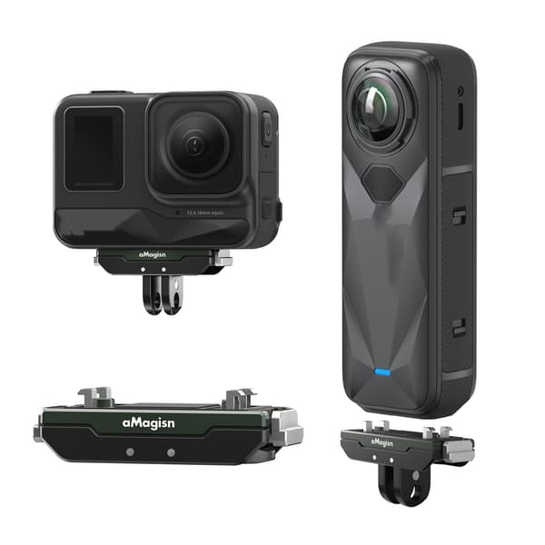 Hurtigudløser Metalbeslag til Insta360 X5/Ace Pro 2, Magnetisk, Sikker, Sort