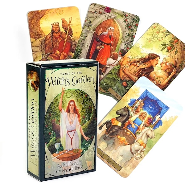Witch Garden Tarotkort Sæt 78 stk. Spådom og Mysterium, Velegnet til festspil Tarotkort Sæt