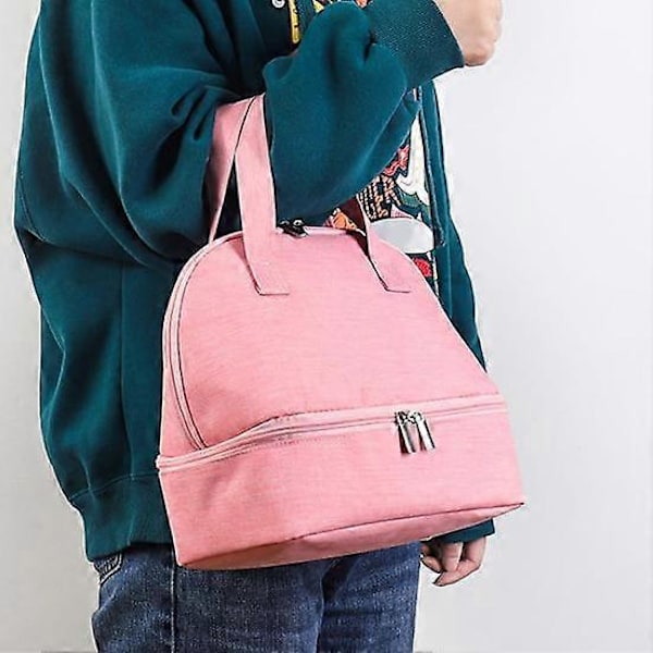 Lækagesikker Taske Kompakt Isoleret Bento Tote Madtaske Holdbar Isoleret Madkasse Taske grey