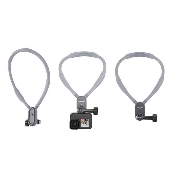 Halsfäste för GoPro DJI Insta360, rostfritt stål, justerbart, handsfree